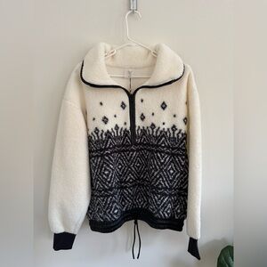 Calia Tipped 1/2 Zip Sherpa Pulloever Sweater Size S